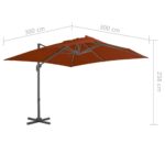 Parasol de jardin en porte-à-faux avec mât en aluminium – Image 7