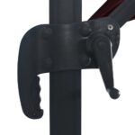 Parasol de jardin en porte-à-faux lumières LED rouge bordeaux – Image 6