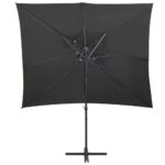 Parasol de jardin en porte-à-faux à double toit anthracite – Image 2