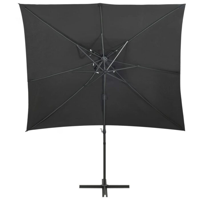 VXL8720286181669_g_en_hd_2.jpg Parasol de jardin en porte-à-faux à double toit anthracite – Image 2