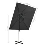 Parasol de jardin en porte-à-faux à double toit anthracite – Image 7