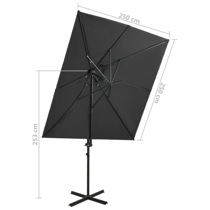 VXL8720286181669_g_en_hd_7.jpg Parasol de jardin en porte-à-faux à double toit anthracite – Image 7
