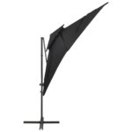 Parasol de jardin en porte-à-faux à double toit noir 250x250 cm – Image 3
