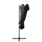 Parasol de jardin en porte-à-faux à double toit noir 250x250 cm – Image 5