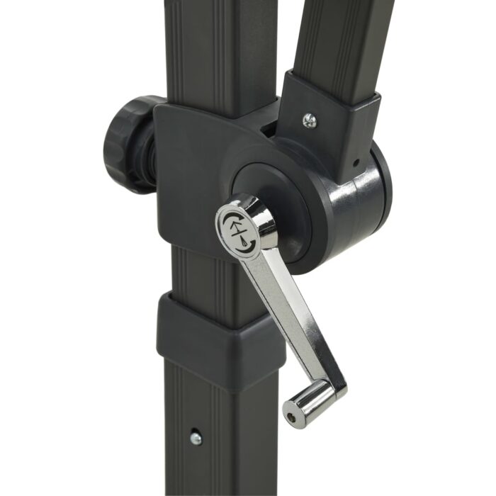 Parasol de jardin en porte-à-faux à double toit noir 250x250 cm – Image 6