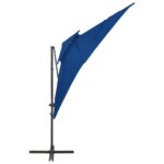 Parasol de jardin en porte-à-faux à double toit bleu azuré – Image 3