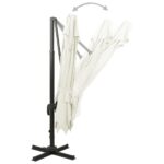 Parasol de jardin en porte-à-faux avec double toit sable – Image 4