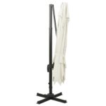 Parasol de jardin en porte-à-faux avec double toit sable – Image 5