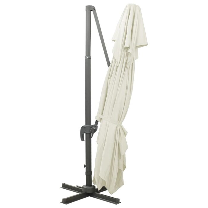 Parasol de jardin en porte-à-faux avec double toit sable – Image 5