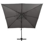 Parasol de jardin en porte-à-faux avec double toit anthracite – Image 2