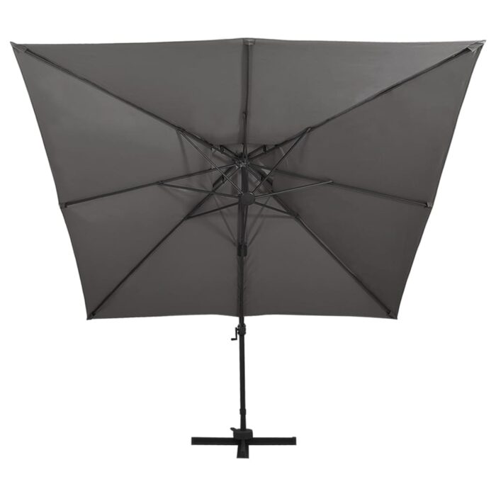 Parasol de jardin en porte-à-faux avec double toit anthracite – Image 2