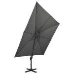 Parasol de jardin en porte-à-faux avec double toit anthracite – Image 3