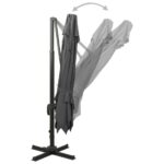 Parasol de jardin en porte-à-faux avec double toit anthracite – Image 4