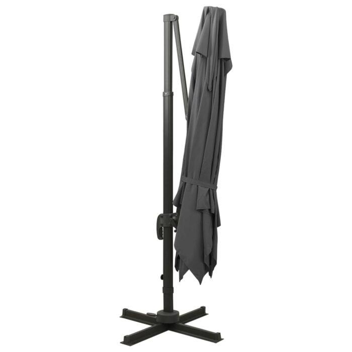 Parasol de jardin en porte-à-faux avec double toit anthracite – Image 5