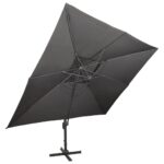 Parasol de jardin en porte-à-faux avec double toit anthracite – Image 2