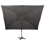 Parasol de jardin en porte-à-faux avec double toit anthracite – Image 3
