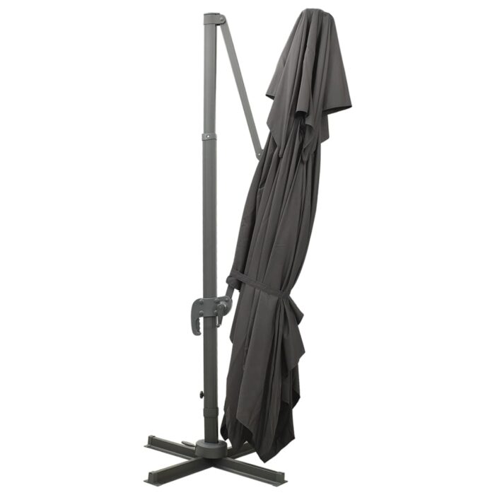 Parasol de jardin en porte-à-faux avec double toit anthracite – Image 4