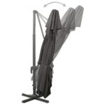 Parasol de jardin en porte-à-faux avec double toit anthracite – Image 5