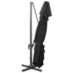 Parasol de jardin en porte-à-faux avec double toit noir – Image 4