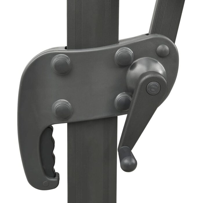 Parasol de jardin en porte-à-faux avec double toit noir – Image 6