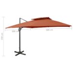 Parasol de jardin en porte-à-faux avec double toit terre cuite – Image 8