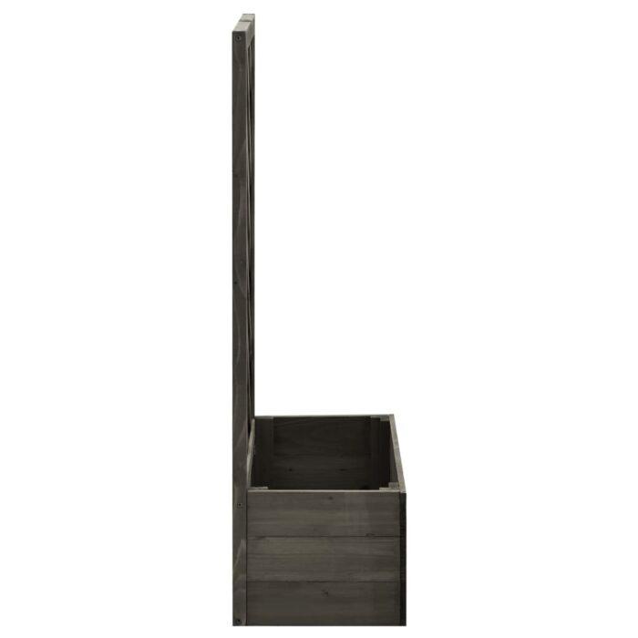 Jardinière à treillis de jardin Gris 50x25x90 cm Bois de sapin – Image 2