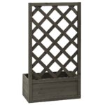 Jardinière à treillis de jardin Gris 50x25x90 cm Bois de sapin – Image 3