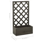 Jardinière à treillis de jardin Gris 50x25x90 cm Bois de sapin – Image 5