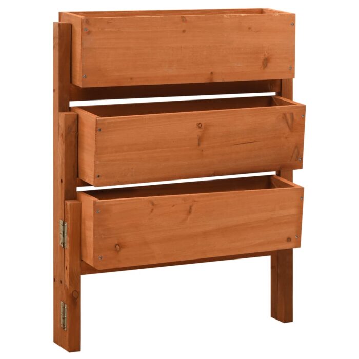 Jardinière pliable de jardin Orange 60x14x75 cm Bois de sapin – Image 1