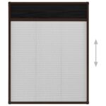 Moustiquaire plissée pour fenêtre Aluminium Marron 60x80 cm – Image 3