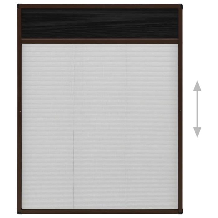 Moustiquaire plissée pour fenêtre Aluminium Marron 60x80 cm – Image 3