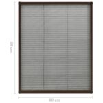 Moustiquaire plissée pour fenêtre Aluminium Marron 60x80 cm – Image 5