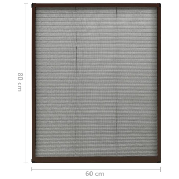 Moustiquaire plissée pour fenêtre Aluminium Marron 60x80 cm – Image 5