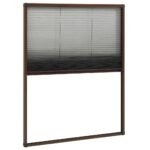Moustiquaire plissée pour fenêtre Aluminium Marron 80x100 cm – Image 2