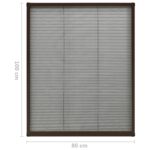 Moustiquaire plissée pour fenêtre Aluminium Marron 80x100 cm – Image 5