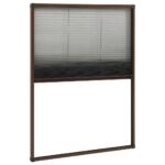Moustiquaire plissée pour fenêtre Aluminium Marron 80x120 cm – Image 2