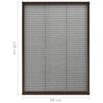 Moustiquaire plissée pour fenêtre Aluminium Marron 80x120 cm – Image 5