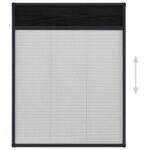 Moustiquaire plissée pour fenêtre Aluminium Anthracite 60x80 cm – Image 2