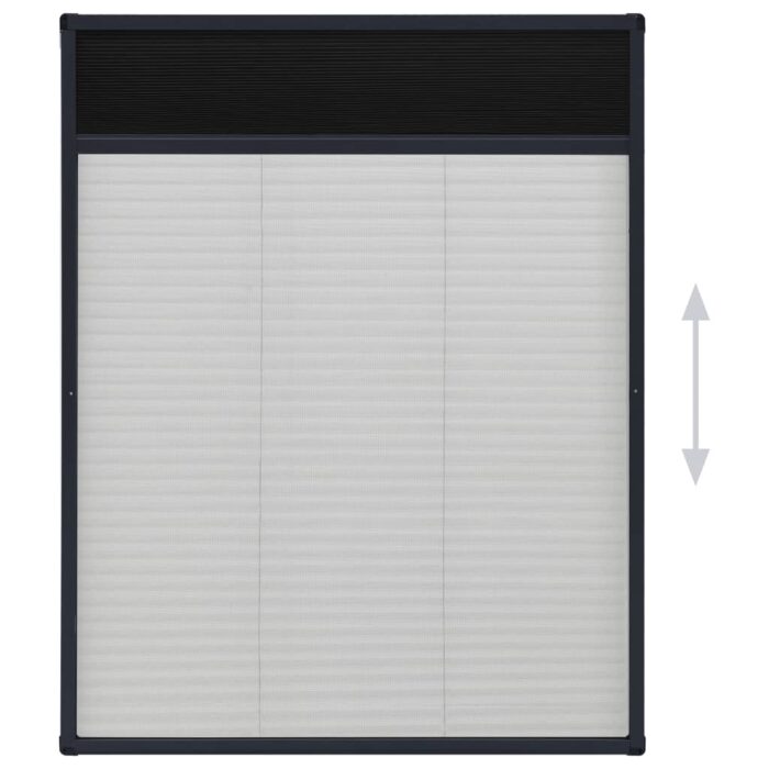 Moustiquaire plissée pour fenêtre Aluminium Anthracite 60x80 cm – Image 2