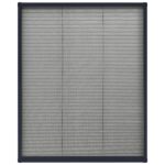 Moustiquaire plissée pour fenêtre Aluminium Anthracite 60x80 cm – Image 3