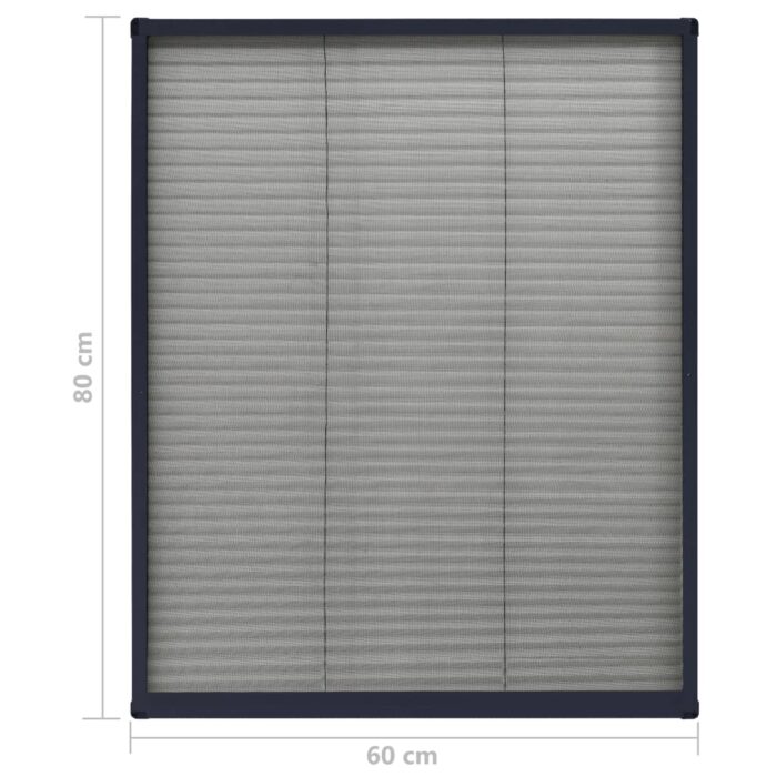 Moustiquaire plissée pour fenêtre Aluminium Anthracite 60x80 cm – Image 5