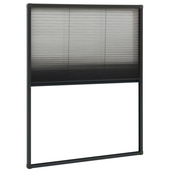 Moustiquaire plissée pour fenêtre Aluminium Anthracite 80x100cm – Image 2
