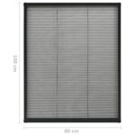 Moustiquaire plissée pour fenêtre Aluminium Anthracite 80x100cm – Image 5