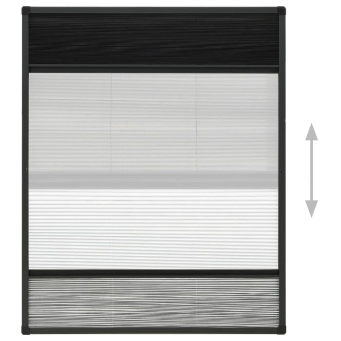 Moustiquaire plissée pour fenêtre Aluminium 80x100 cm et auvent – Image 3