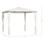 Belvédère avec revêtement de poteaux 3x3x2,6 m Crème 160 g/m² – Image 3