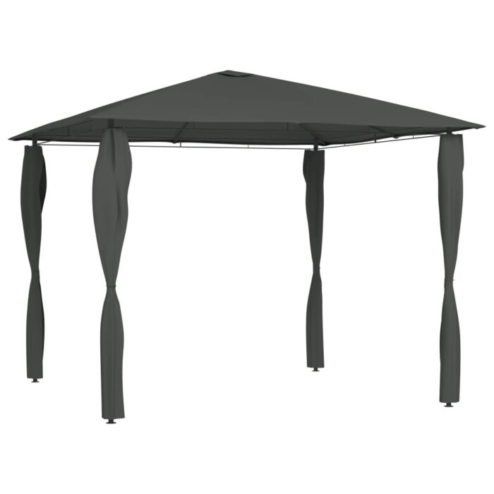 Belvédère à revêtement de poteaux 3x3x2,6 m Anthracite 160 g/m² – Image 1
