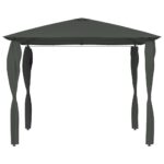 Belvédère à revêtement de poteaux 3x3x2,6 m Anthracite 160 g/m² – Image 2