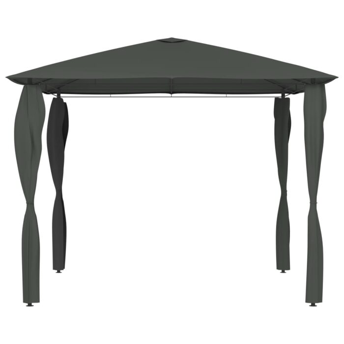 Belvédère à revêtement de poteaux 3x3x2,6 m Anthracite 160 g/m² – Image 2