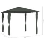 Belvédère à revêtement de poteaux 3x3x2,6 m Anthracite 160 g/m² – Image 3