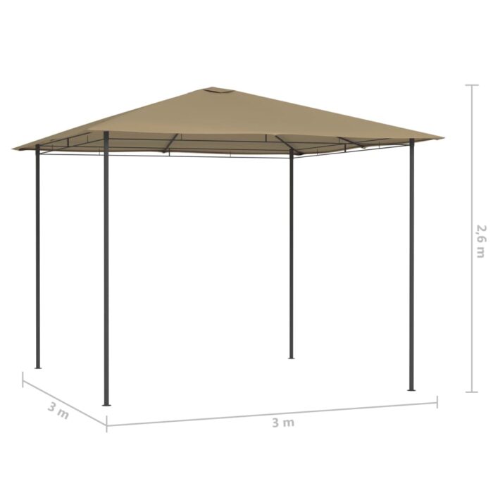 Belvédère 3x3x2,6 m Taupe 160 g/m² – Image 3